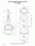 AGITATOR, BASKET AND TUB PARTS Diagram and Parts List for 7MWTW9015YW0  Whirlpool Washer