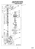 GEARCASE PARTS Diagram and Parts List for LSR9434PT4  Whirlpool Washer