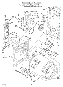BULKHEAD Diagram and Parts List for LGL8858DQ0  Whirlpool Dryer