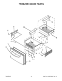 FREEZER DOOR PARTS Diagram and Parts List for WRF736SDAF10  Whirlpool Refrigerator