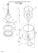 AGITATOR, BASKET AND TUB Diagram and Parts List for CCW5294W0  Whirlpool Washer