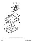 COOKTOP, LIT/OPTIONAL Diagram and Parts List for RF3305XXN0  Whirlpool Range