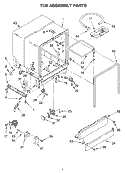 TUB ASSEMBLY PARTS Diagram and Parts List for DU850SWLQ0  Whirlpool Dishwasher