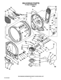 BULKHEAD PARTS Diagram and Parts List for WGD8600YW1  Whirlpool Dryer