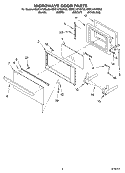 MICROWAVE DOOR PARTS, OPTIONAL PARTS Diagram and Parts List for KBMC147HBL03  KitchenAid Microwave Oven Combo