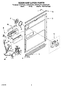 DOOR AND LATCH PARTS Diagram and Parts List for KUDI01DLBT1  KitchenAid Dishwasher