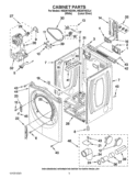 CABINET PARTS Diagram and Parts List for WED97HEXL4  Whirlpool Dryer