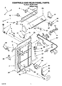 CONTROLS AND REAR PANEL PARTS Diagram and Parts List for 7MLBR4122PQ0  Whirlpool Washer