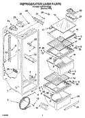 REFRIGERATOR LINER PARTS Diagram and Parts List for 3XES0GTQNL00  Whirlpool Refrigerator