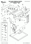 TOP AND CONSOLE PARTS Diagram and Parts List for WED5700VH0  Whirlpool Dryer