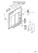 INNER DOOR Diagram and Parts List for RUD5000HB0  Roper Dishwasher