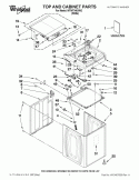 TOP AND CABINET PARTS Diagram and Parts List for WTW7340XW2  Whirlpool Washer