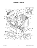CABINET PARTS Diagram and Parts List for XCGM2763BQ0  Whirlpool Dryer