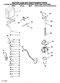 MOTOR AND ICE CONTAINER PARTS Diagram and Parts List for KSCS25FSMS01  KitchenAid Refrigerator