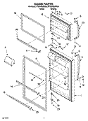 DOOR PARTS Diagram and Parts List for ET8AHMXRQ00  Whirlpool Refrigerator