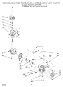 BRAKE, CLUTCH, GEARCASE, MOTOR AND PUMP Diagram and Parts List for LSR6132HZ0  Whirlpool Washer