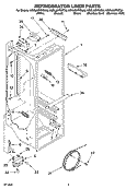 REFRIGERATOR LINER PARTS Diagram and Parts List for KSRL25FRWH03  KitchenAid Refrigerator
