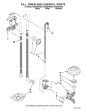 FILL, DRAIN AND OVERFILL PARTS Diagram and Parts List for KUDS35FXSS8  KitchenAid Dishwasher