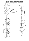 MOTOR AND ICE CONTAINER PARTS Diagram and Parts List for GD5RHAXSL00  Whirlpool Refrigerator