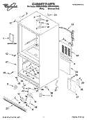 CABINET PARTS Diagram and Parts List for GB9SHKRMS00  Whirlpool Refrigerator