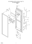 REFRIGERATOR DOOR Diagram and Parts List for 6ED27DQXFW01  Whirlpool Refrigerator