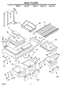SHELF Diagram and Parts List for KTRA22ELSS00  KitchenAid Refrigerator