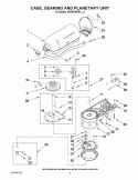 CASE, GEARING AND PLANETARY UNIT Diagram and Parts List for 5KSM150PSCER0  KitchenAid Mixer