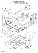 MANIFOLD PARTS Diagram and Parts List for WFG381LVQ0  Whirlpool Range