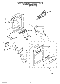 DISPENSER FRONT PARTS Diagram and Parts List for 7GS6SHEXMS03  Whirlpool Refrigerator