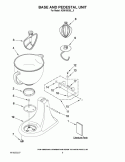 BASE AND PEDESTAL UNIT Diagram and Parts List for KSM158GBCA0  KitchenAid Mixer