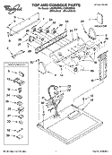 TOP AND CONSOLE PARTS Diagram and Parts List for LGQ9508PW0  Whirlpool Dryer