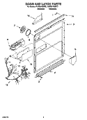 DOOR AND LATCH PARTS Diagram and Parts List for KUDS01VMMT7  KitchenAid Dishwasher