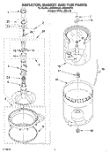 AGITATOR, BASKET AND TUB Diagram and Parts List for LSR8433KT0  Whirlpool Washer