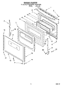 DOOR Diagram and Parts List for RF350PXHN0  Whirlpool Range