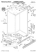 CABINET PARTS Diagram and Parts List for KSSO48QMW00  KitchenAid Refrigerator