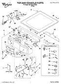 TOP AND CONSOLE PARTS Diagram and Parts List for 3RAWZ480EMQ3  Whirlpool Dryer
