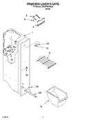 FREEZER LINER PARTS Diagram and Parts List for 7ED0GTQXMQ00  Whirlpool Refrigerator