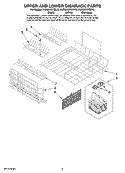UPPER AND LOWER DISHRACK PARTS Diagram and Parts List for KUDD03STBL10  KitchenAid Dishwasher