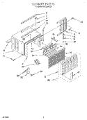 CABINET Diagram and Parts List for ACQ052XZ0  Whirlpool Air Conditioner