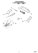 LATCH PARTS Diagram and Parts List for YGSC308PJB2  Whirlpool Microwave Oven Combo
