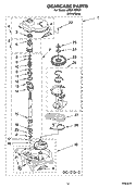 GEARCASE PARTS Diagram and Parts List for LSQ9110PW1  Whirlpool Washer