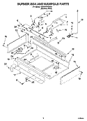BURNER BOX AND MANIFOLD PARTS Diagram and Parts List for YKDRP707RS00  KitchenAid Range