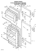 DOOR Diagram and Parts List for RT16ZKYKQ00  Roper Refrigerator