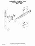 UPPER WASH AND RINSE PARTS Diagram and Parts List for DP1040XTXB5  Whirlpool Dishwasher