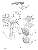 FREEZER LINER Diagram and Parts List for KSRU22FKWH04  KitchenAid Refrigerator