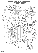 CONTROLS AND REAR PANEL PARTS Diagram and Parts List for 7MWT96760SG0  Whirlpool Washer