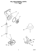 FILL AND OVERFILL PARTS Diagram and Parts List for GU640XTLQ0  Whirlpool Dishwasher