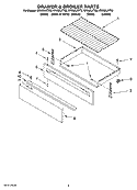 DRAWER & BROILER PARTS Diagram and Parts List for RF263LXTQ2  Whirlpool Range