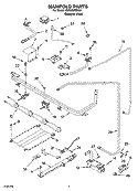 MANIFOLD PARTS Diagram and Parts List for VSF303PEKQ4  Whirlpool Range