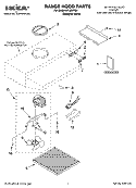 RANGE HOOD PARTS Diagram and Parts List for IH1300RQ1  Whirlpool Range Hood